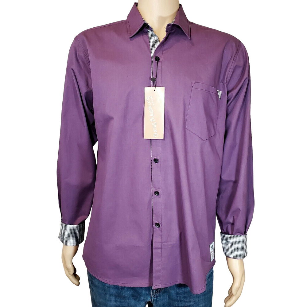 Something Strong Shirts Something Standard Purple Long Sleve Shirt Men's Large